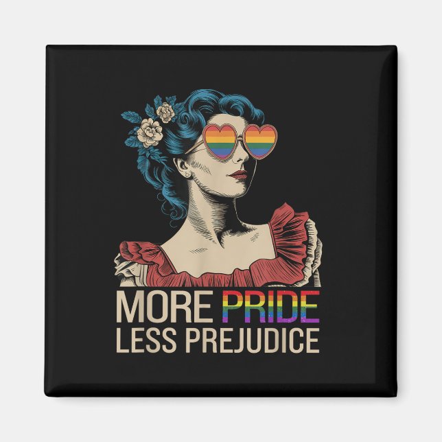 Imán Más Orgullo Menos Prejuicio Mes De Orgullo Lgbtq (Frente)
