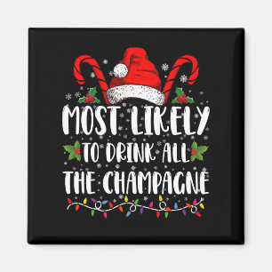 Imán Más Probable De Beber Todo El Champán Xmas Bebida