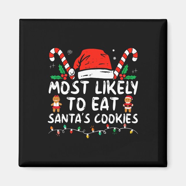 Imán Más Probable De Comer Las Galletas De Santa Navida (Frente)