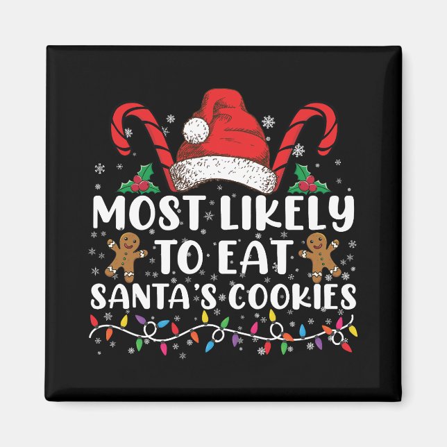 Imán Más Probable De Comer Las Galletas De Santa Navida (Frente)