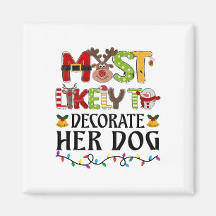 Imán Más Probable De Decorar A Su Perro Navidad Familia
