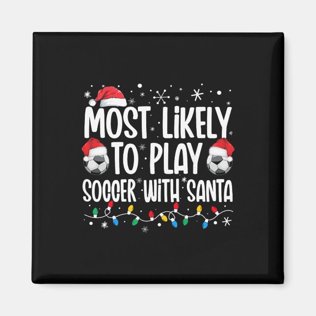 Imán Más Probable De Jugar Fútbol Con La Navidad De San (Frente)