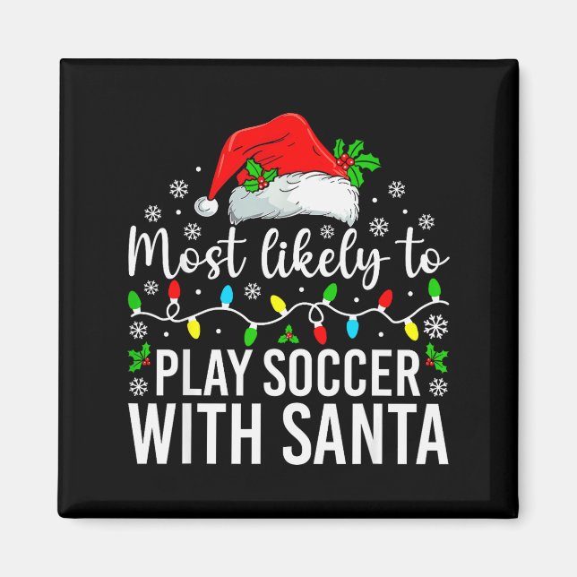 Imán Más Probable De Jugar Fútbol Con Santa Navidad Fa (Frente)