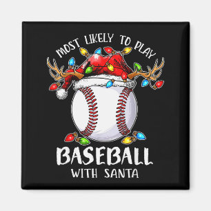 Imán Más Probable Jugar Béisbol Con La Navidad De Santa