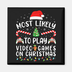Imán Más Probable Jugar Videojuegos Navidad Partido Fam