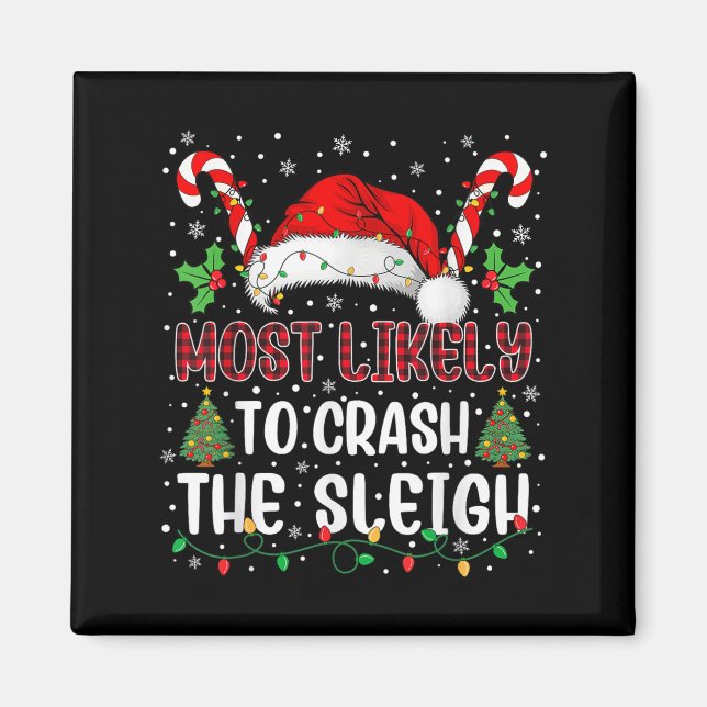 Imán Más Probable Que Crahe Trineo Navidad Familiar Coi (Frente)