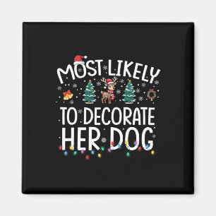 Imán Más Probable Que Decore a Su Perro Divertida Navid