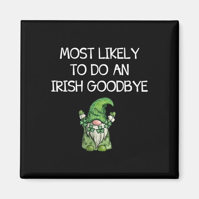 Imán Más Probable Que Haga Un Adiós Irlandés Divertido  (Frente)