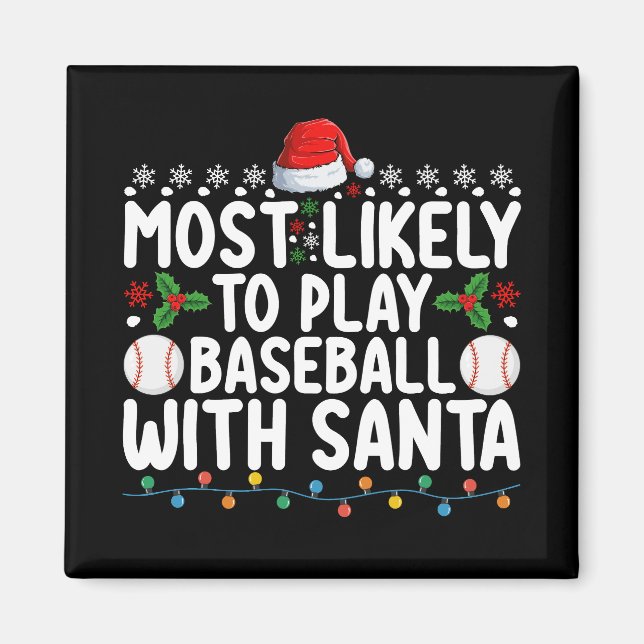Imán Más Probable Que Juegue Béisbol Con La Navidad De  (Frente)