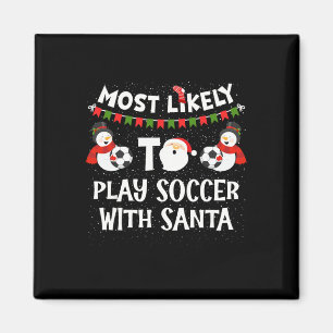 Imán Más Probable Que Juegue Fútbol Con Santa Divertida