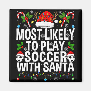 Imán Más Probable Que Juegue Fútbol Con Santa Divertido