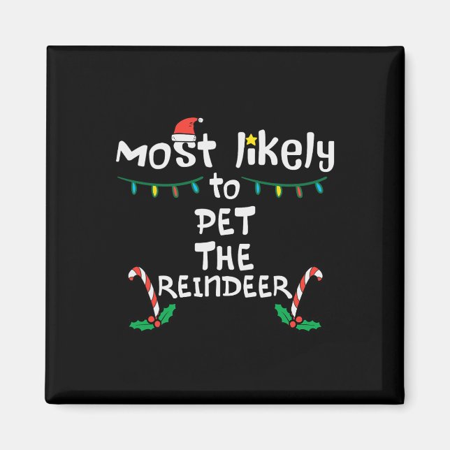 Imán Más probables Navidades de renos Mascotas Navidad (Frente)