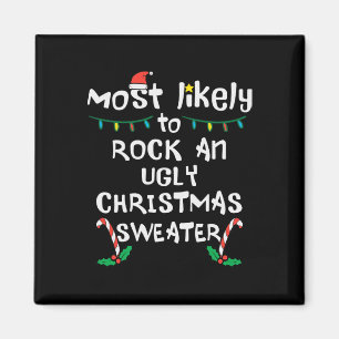 Imán Más probables Navidades feos de rock navidad famil