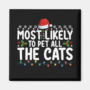 Imán Más Propenso a Acariciar a Todos los Gatos Navidad