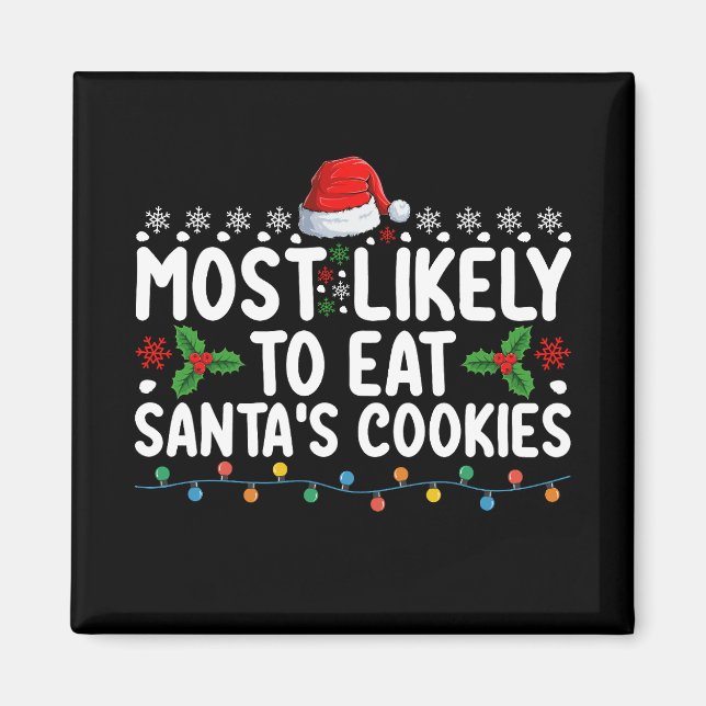 Imán Más Propenso A Comer Las Galletas De Navidad De Sa (Frente)