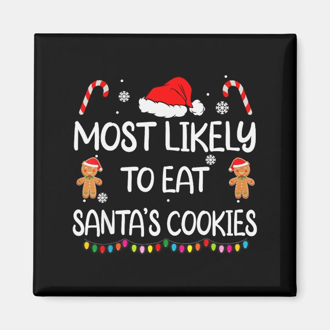 Imán Más Propenso A Comer Las Galletas De Santa Navidad (Frente)