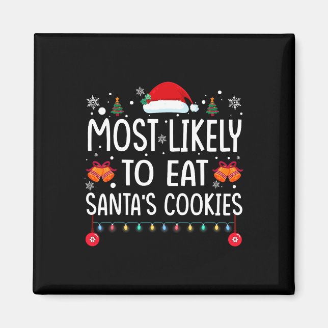 Imán Más Propenso A Comer Las Galletas De Santa Navidad (Frente)
