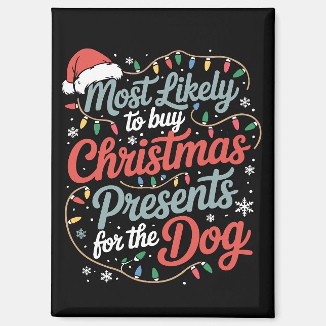 Imán Más Propenso a Comprar Regalos de Navidad para el  (Anverso)