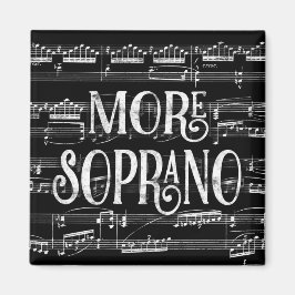 Imán Más Soprano Chalkboard - Cantante blanco negro