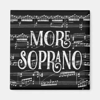 Imán Más Soprano Chalkboard - Cantante blanco negro