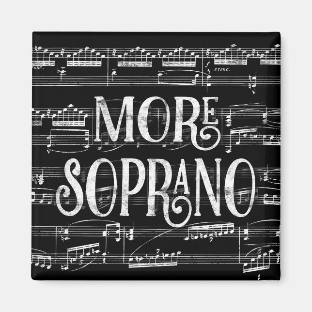 Imán Más Soprano Chalkboard - Cantante blanco negro (Frente)
