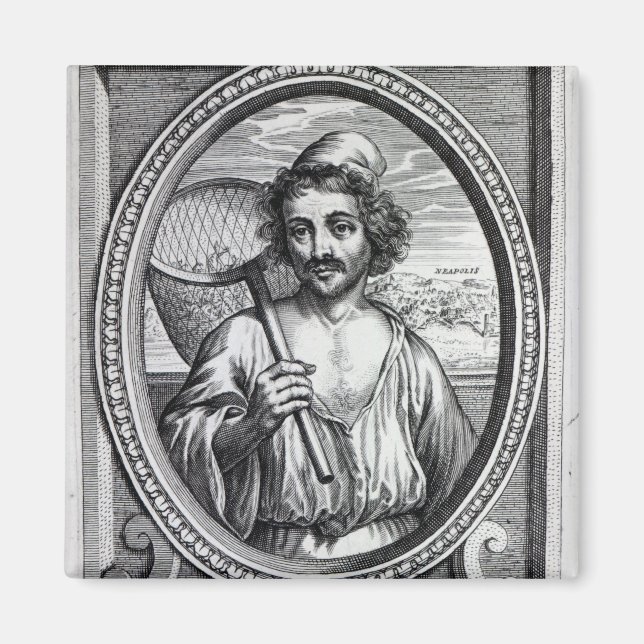 Imán Masaniello, grabado por Petrus de Iode (Frente)