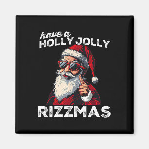 Imán Mascar Santa Mew Gracioso Santa Meme Rizz Rizzmas