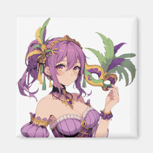 Imán Máscara Anime Mardi Gras