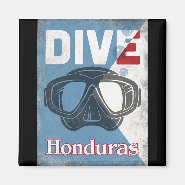 Imán Máscara de buceo Scuba de Honduras (Frente)