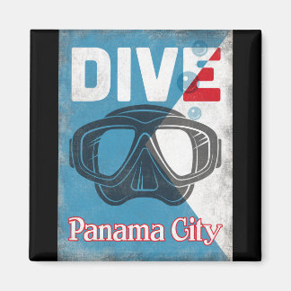Imán Máscara de buceo Scuba vintage de Ciudad de Panamá