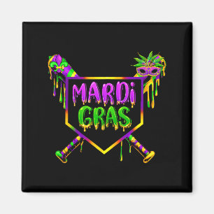 Imán Máscara de Carnaval de Mardi Gras de béisbol Helad