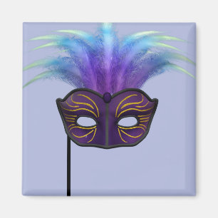 Imán Máscara de Carnaval de Purpura Disfrazada Arte de