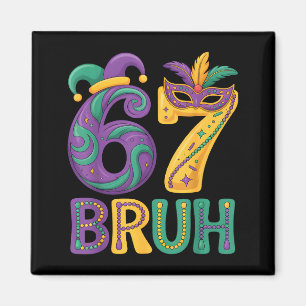 Imán Máscara de Carnaval Mardi Gras 67 Bruh Sombrero de