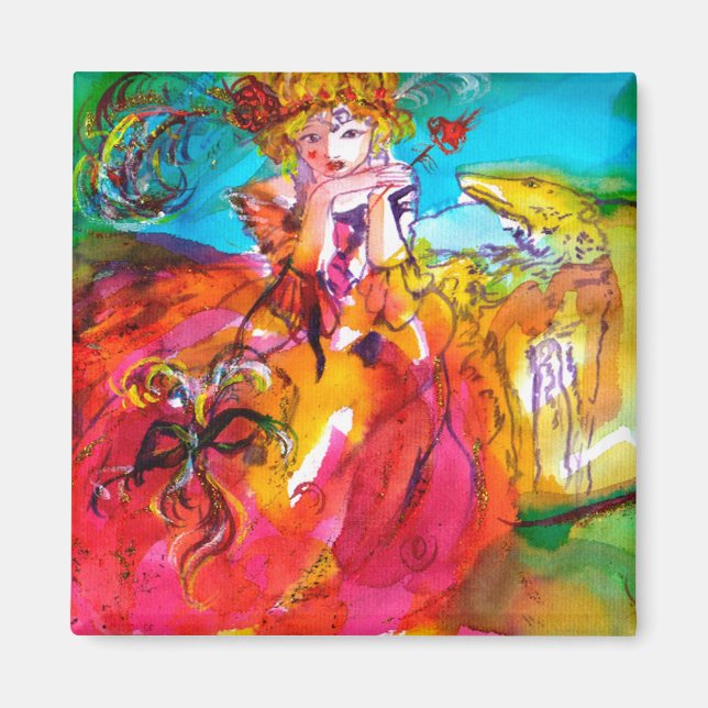 Imán Máscara de Carnaval veneciana de MIRANDOLINA (Frente)