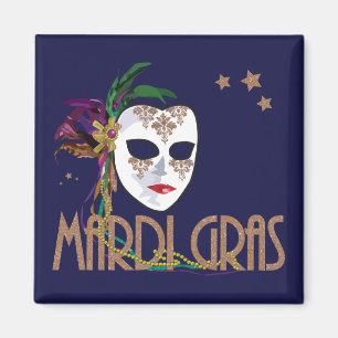 Imán Máscara de Damask Mardi Gras