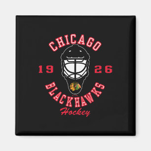 Imán Máscara de hockey Chicago Blackhawks negra oficial