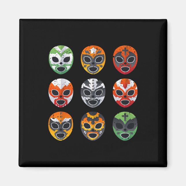 Imán Máscara de lucha libre Cinco De Mayo Mexicana B (Frente)