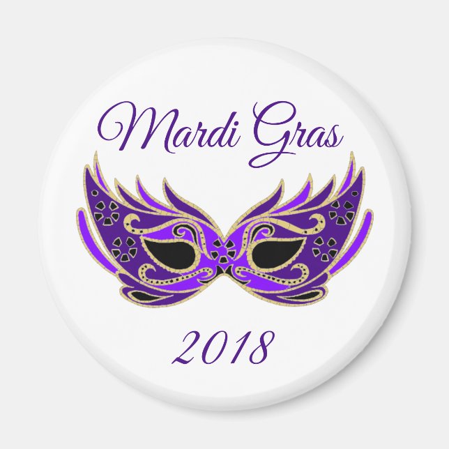 Imán Máscara de Mardi Gras 2018 (Frente)