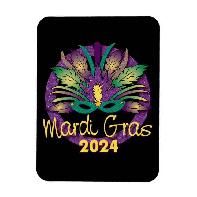 Imán Máscara de Mardi Gras - 2024 (Vertical)