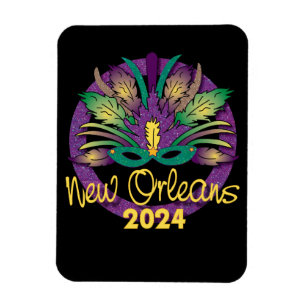 Imán Máscara de Mardi Gras - 2024 - Nueva Orleans