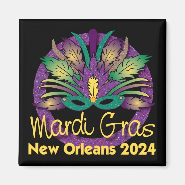Imán Máscara de Mardi Gras - 2024 - Nueva Orleans (Frente)