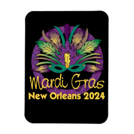 Imán Máscara de Mardi Gras - 2024 - Nueva Orleans