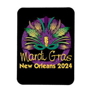 Imán Máscara de Mardi Gras - 2024 - Nueva Orleans