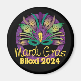 Imán Máscara de Mardi Gras Magnet - 2024 - Biloxi, MS