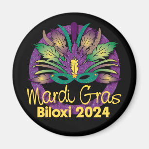 Imán Máscara de Mardi Gras Magnet - 2024 - Biloxi, MS