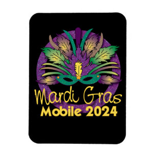 Imán Máscara de Mardi Gras Magnet - 2024 - Móvil