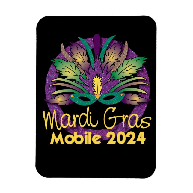 Imán Máscara de Mardi Gras Magnet - 2024 - Móvil (Vertical)