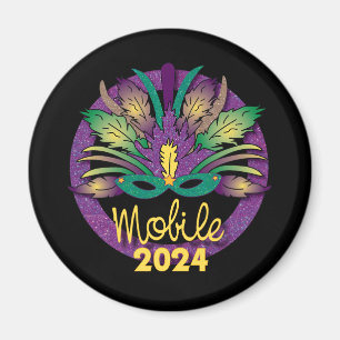 Imán Máscara de Mardi Gras Magnet - 2024 - Móvil, AL