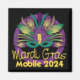 Imán Máscara de Mardi Gras Magnet - 2024 - Móvil, AL