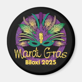 Imán Máscara de Mardi Gras Magnet - 2025 - Biloxi, MS